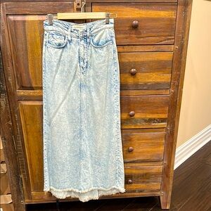 Current/Elliott Blue Vintage Wash Maxi Jeans Skirt